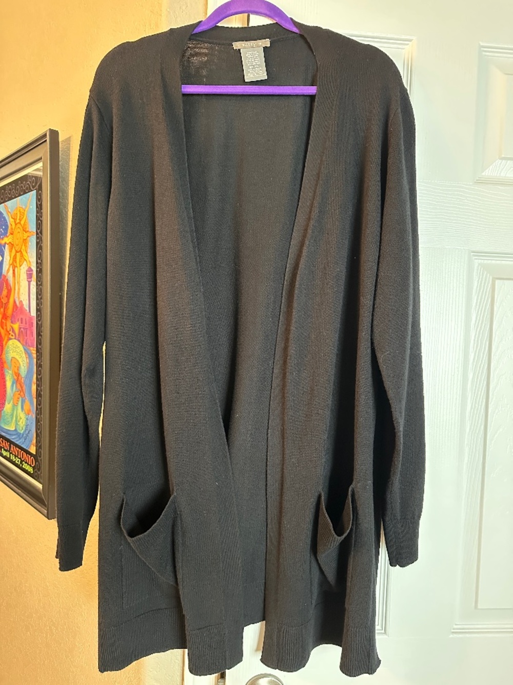 Matty M Ribbed Accents Boyfriend Cardigan Sweater